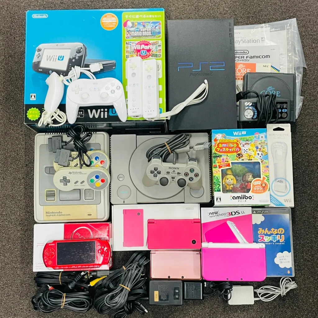 Dsi+3Ds LL+PSP 3000+PS2+PS+スーパーファミコン+PCエンジン Core Grafx+WiiU+3DS+コントローラー・その他